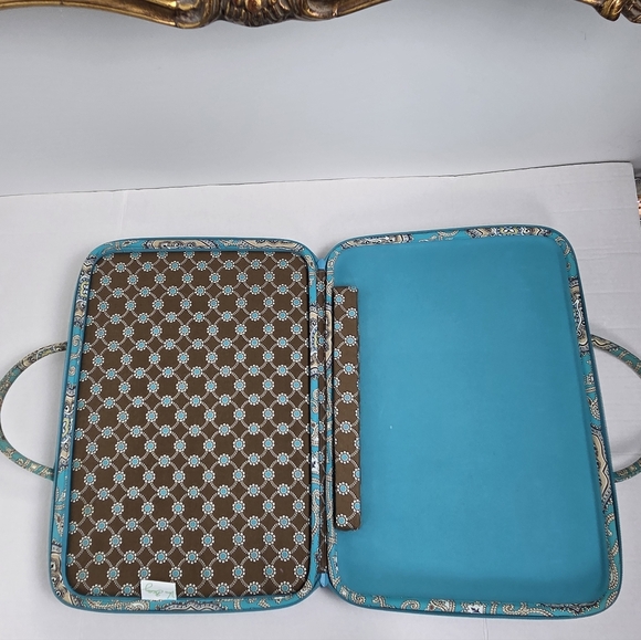 Vera Bradley Laptop Hard-core Organizer Blue Multicolor Quilted Tech Bag - Picture 2 of 11